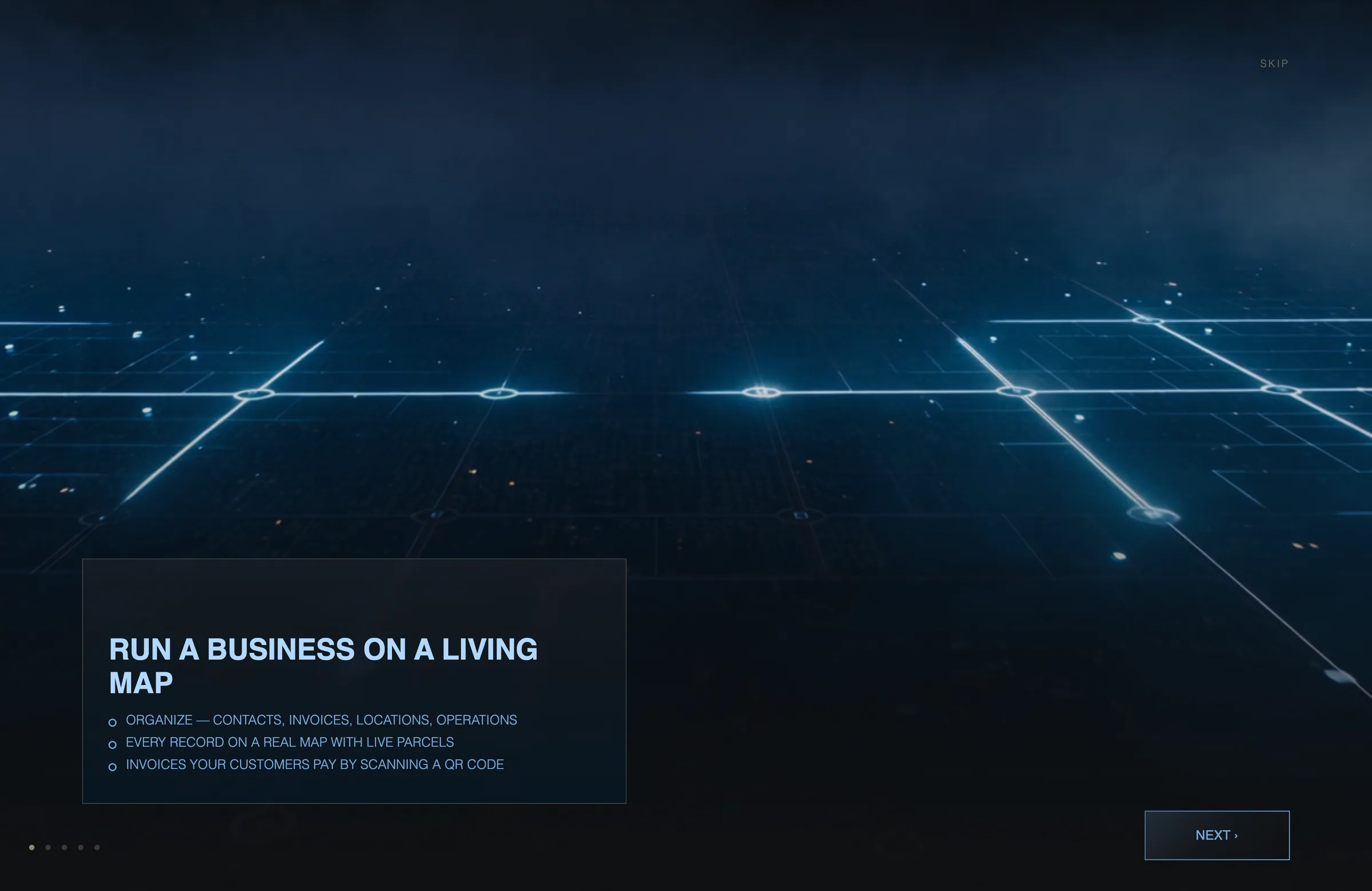 Positive Feedback&trade; app on MacBook Pro, Invoice maps, run a business on a living map