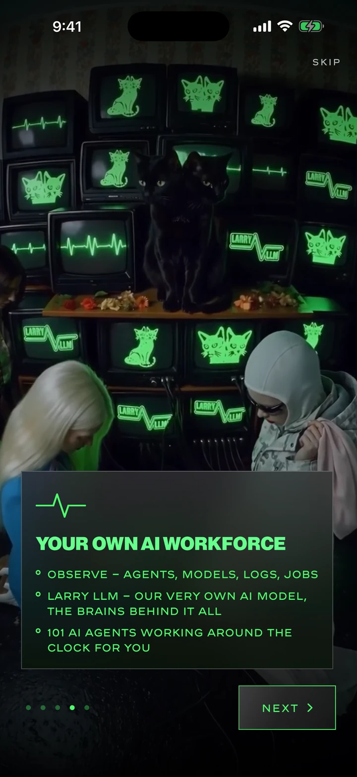 Positive Feedback&trade; app on iPhone — LARRYD — your own AI workforce